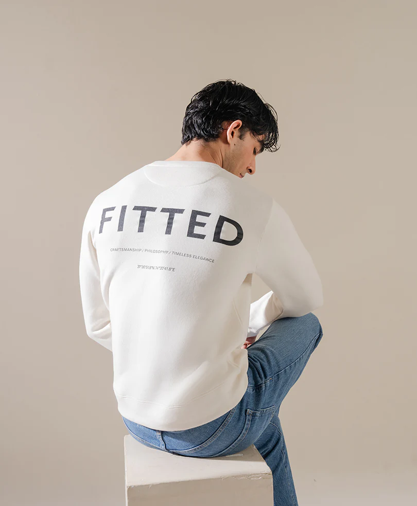 Ash White FITTED Sweatshirt - Image 3