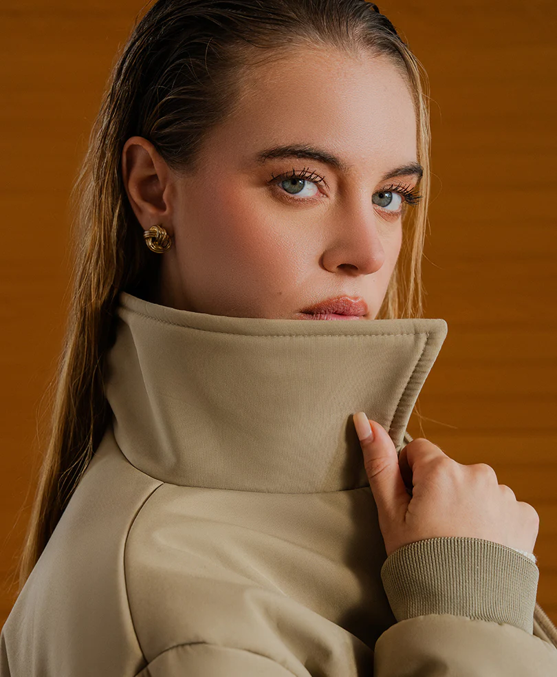 Beige Quilted Jacket (Women) - Image 2