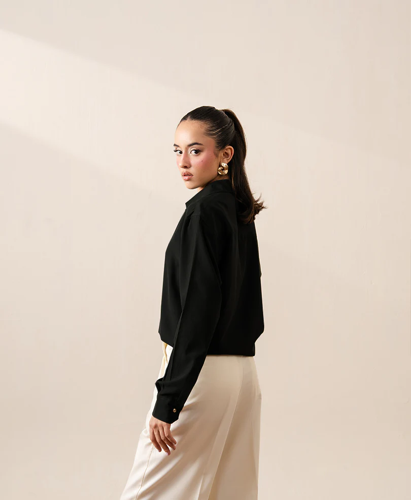 Black Classic Sleek Shirt (Women) - Image 3