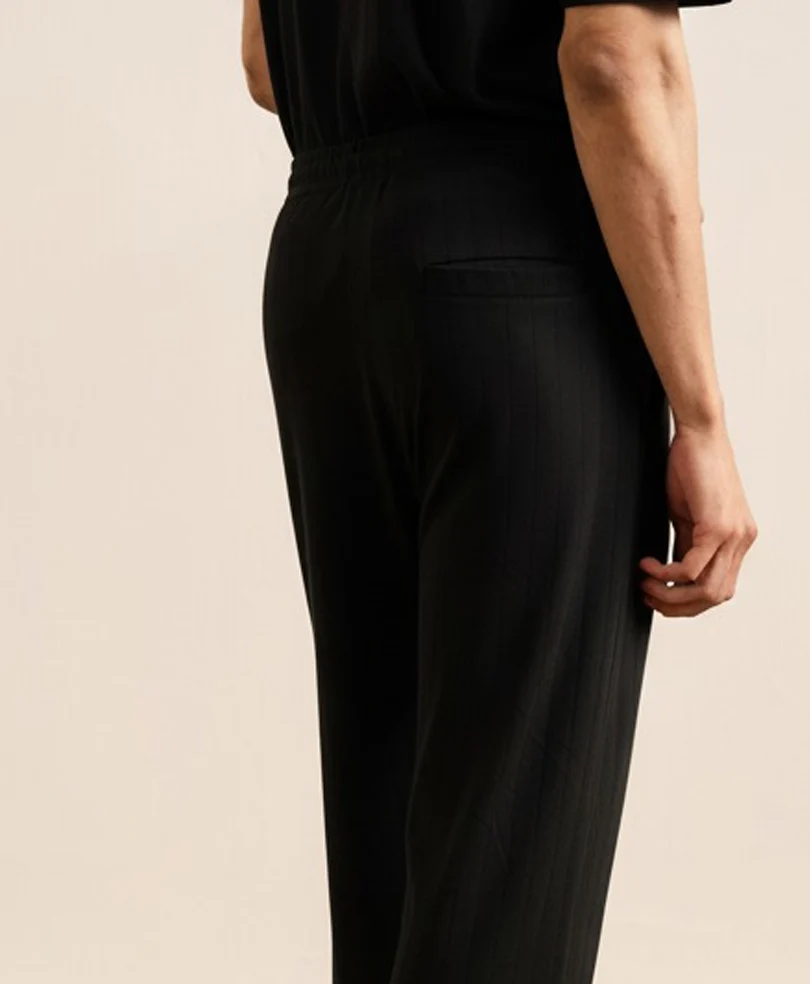 Black Drop Needle Trouser - Image 4
