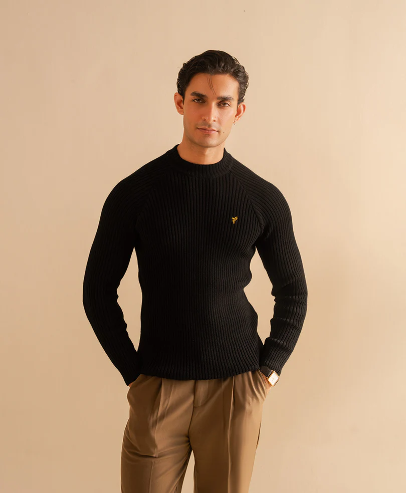 Black Mock Neck Sweater - Image 4