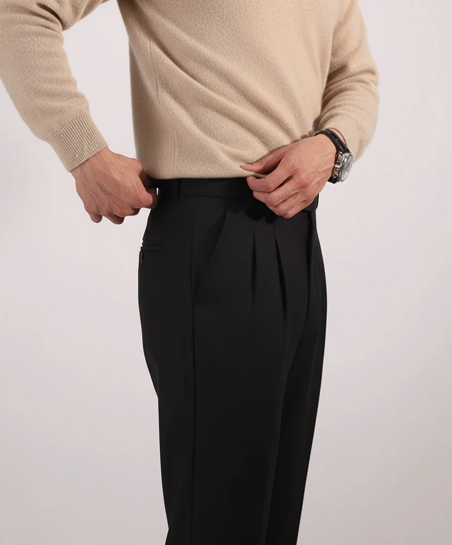 Black Single Side Tab Ghurka Pants - Image 5