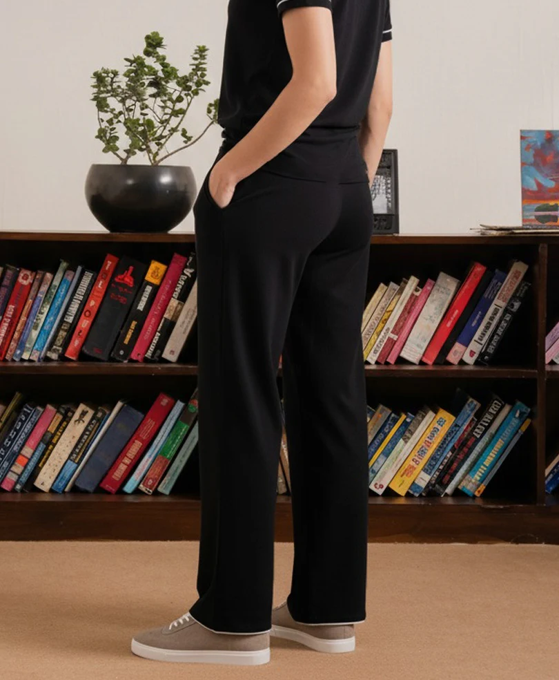 Black Waffle Knit Trouser (Women) - Image 4