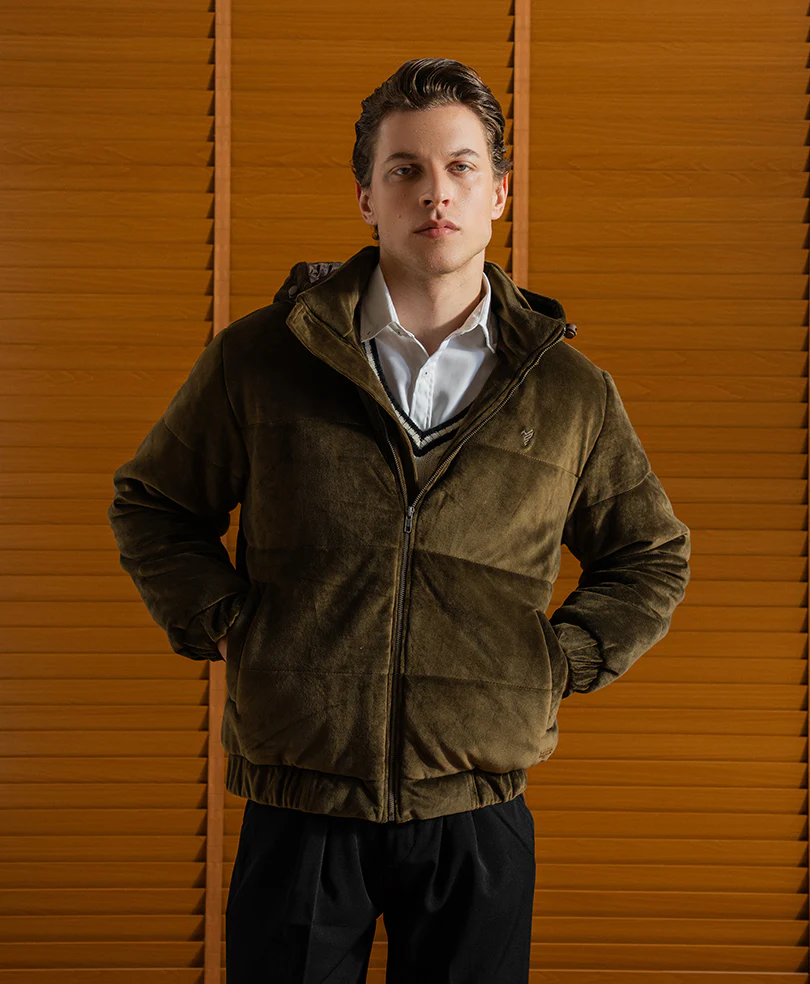 Brown Corduroy Puffer Jacket - Image 3