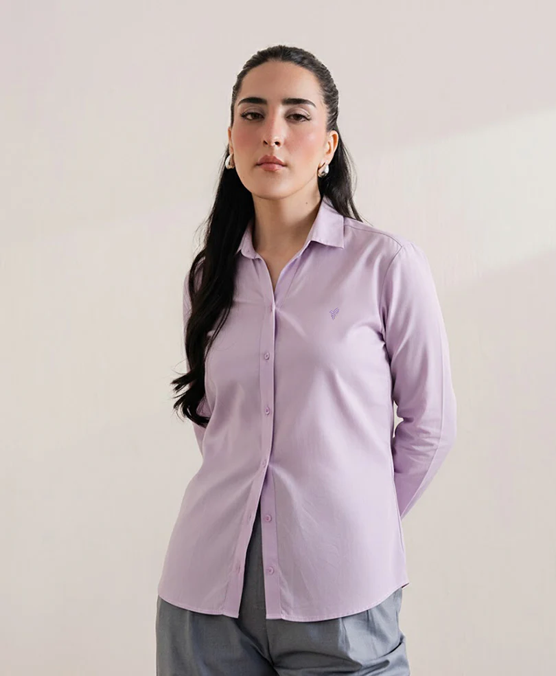 Button Down Lilac Shirt (Women) - Image 2