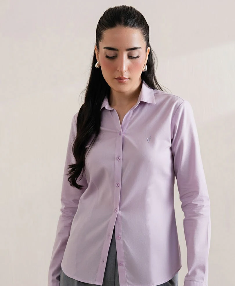 Button Down Lilac Shirt (Women) - Image 4