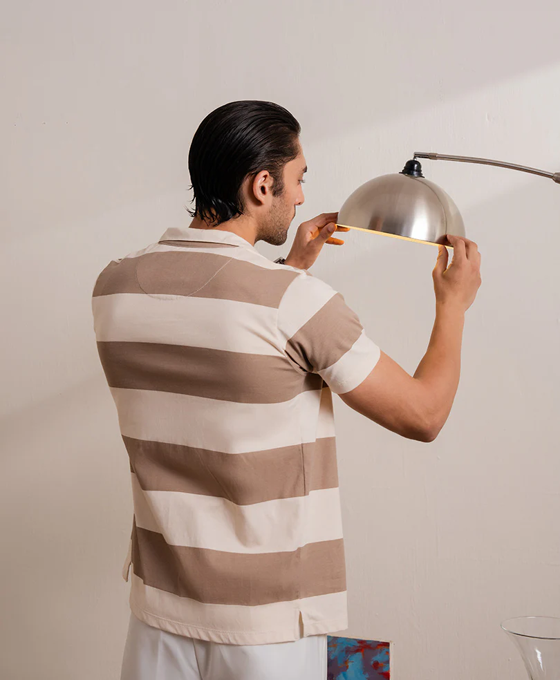 Camel Retro Striped Shirt - Image 3