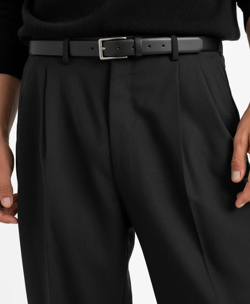 Charcoal Pleated Dress Pant - Image 3