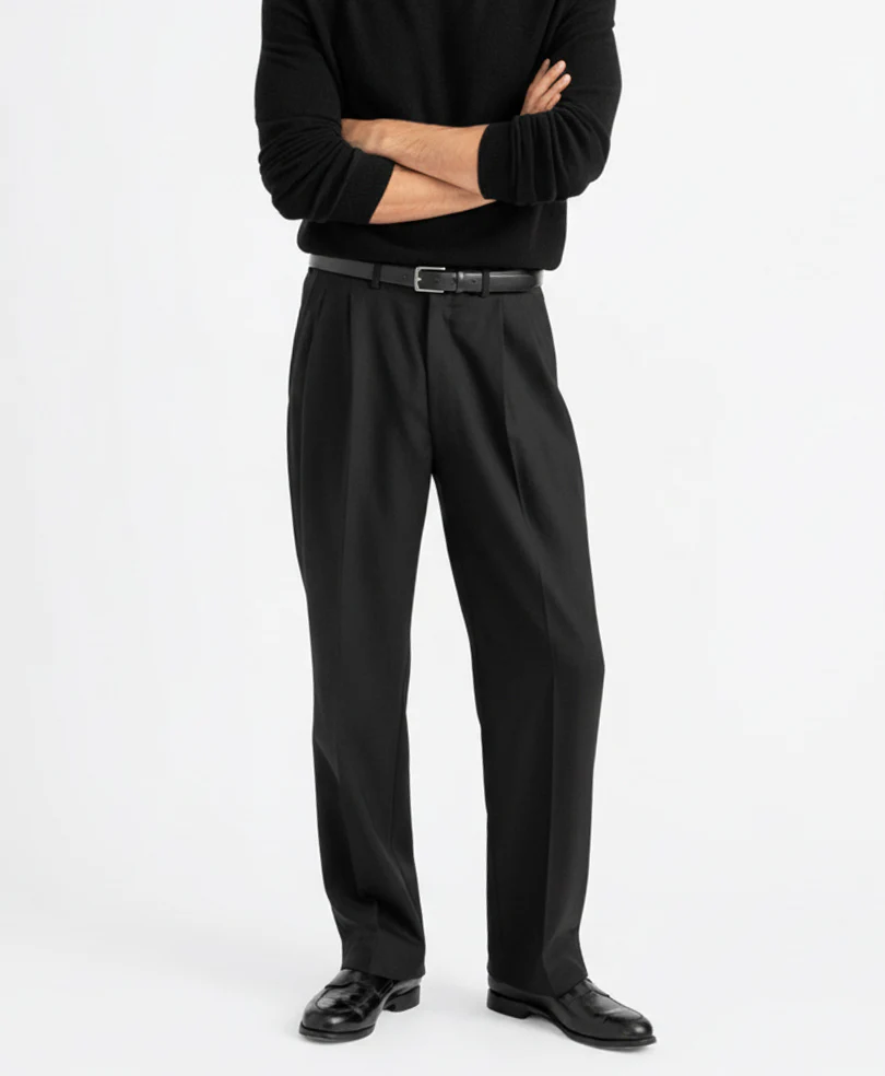 Charcoal Pleated Dress Pant - Image 4