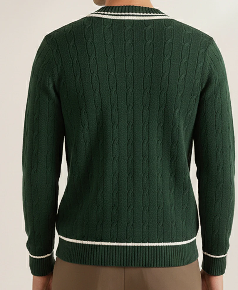 Classic Green Cricket Sweater - Image 4