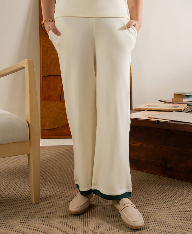Cream V Neck POLO Cord Set (Women) - Image 6