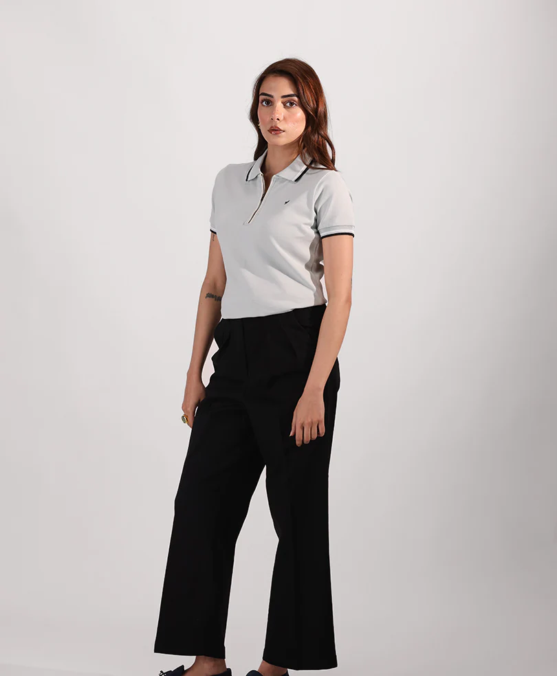 Dawn Blue Zip POLO (Women) - Image 3