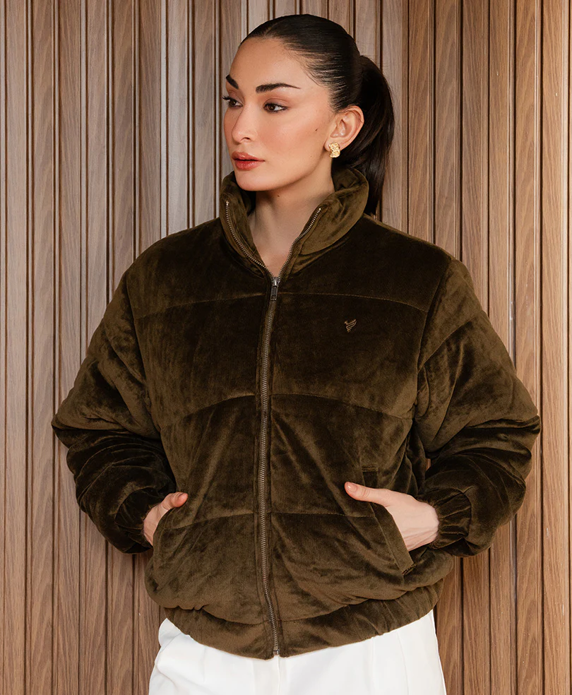 DK Brown Corduroy Puffer Jacket (Women) - Image 9