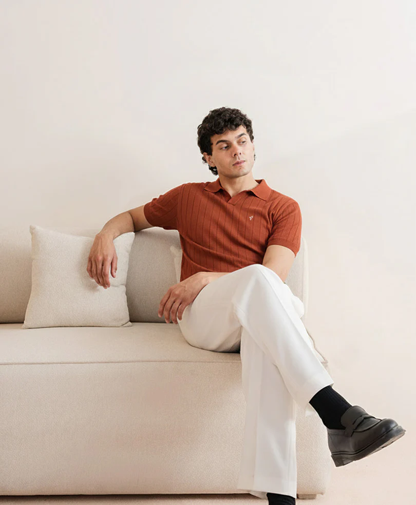 DK Rust Knitted POLO - Image 2