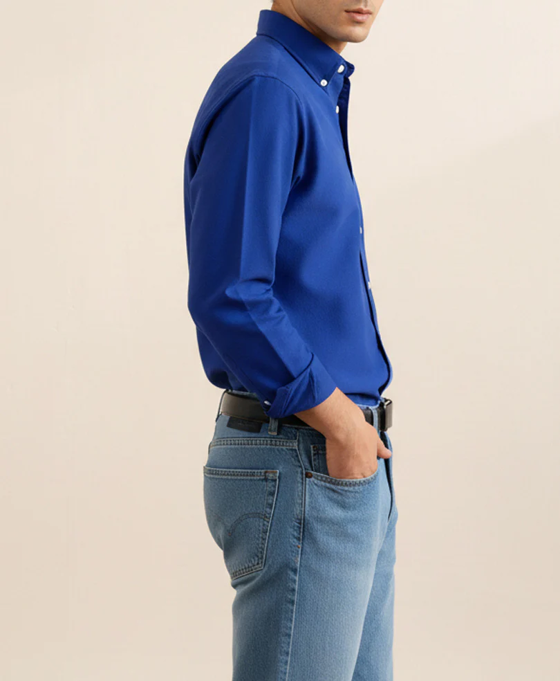 Electric Blue Oxford Shirt (Slim / Modern Fit) - Image 2