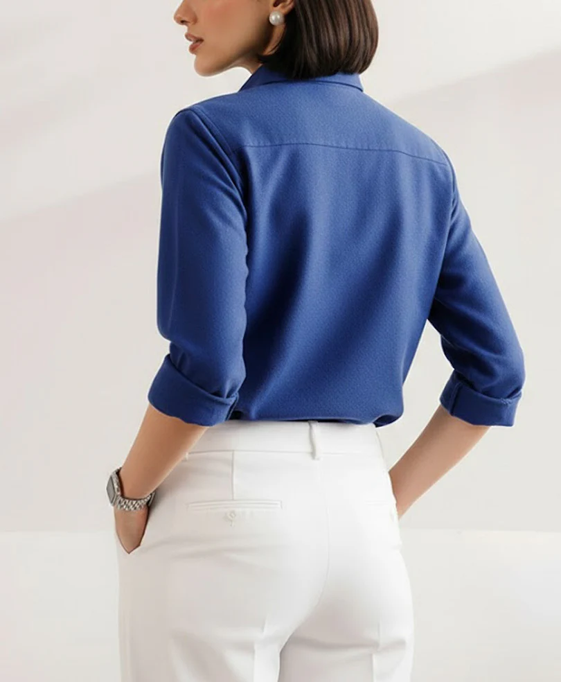 Electric Blue Oxford Shirt (Women) - Image 3