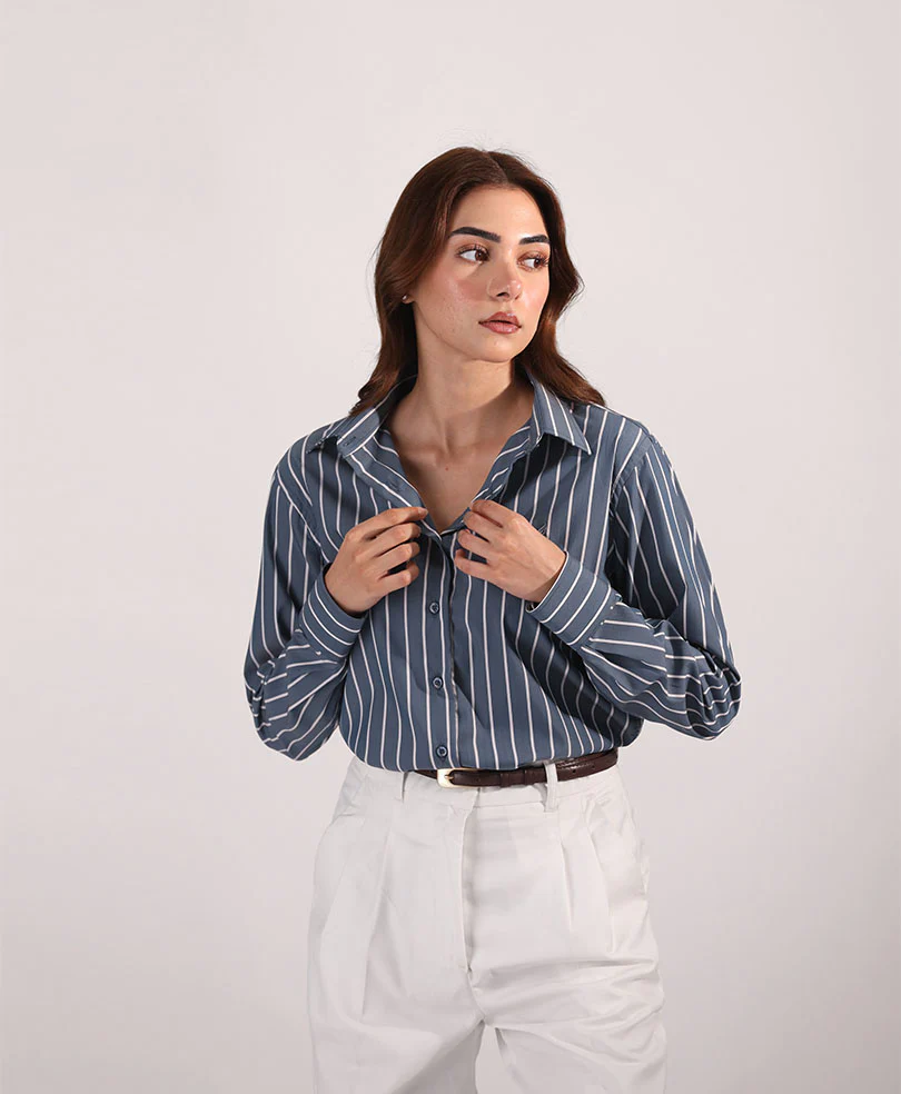 Emerald Stripe Shirt (Women) - Image 5