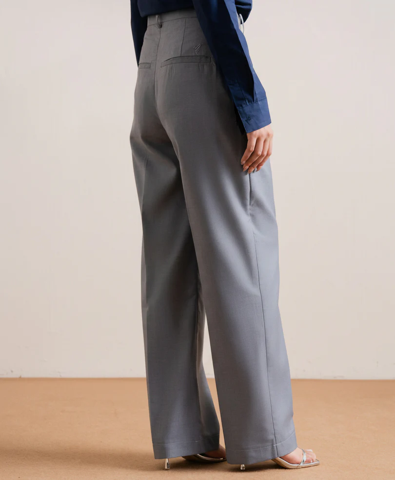 Grey Formal Wide Leg Pants (Women) - Image 4