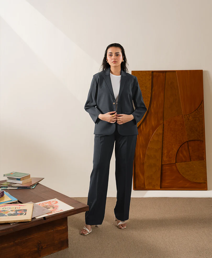 Grey Tailored Blazer (Women) - Image 3