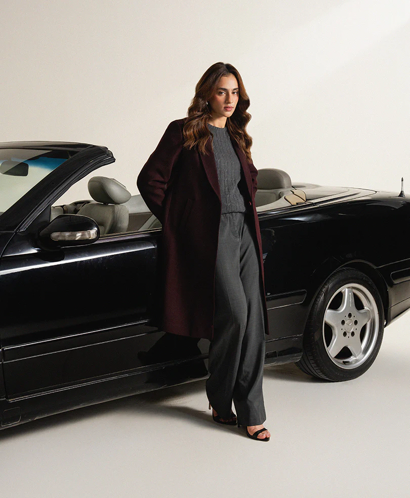 Grey Wide Leg Tailored Pants (Women) - Image 5