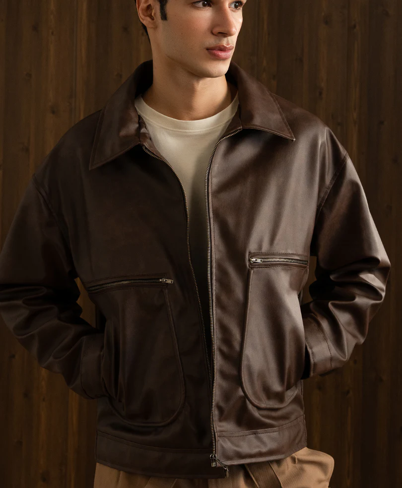 Iconic Brown Leather Jacket - Image 8