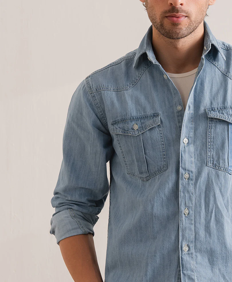 LT Blue Iconic Denim Shirt (Regular Fit) - Image 5