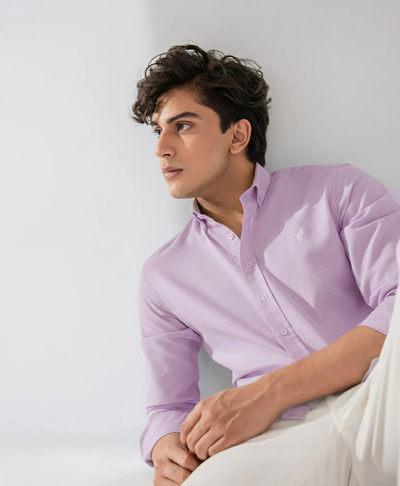 Lt Purple Oxford Shirt (Slim / Modern Fit) - Image 3