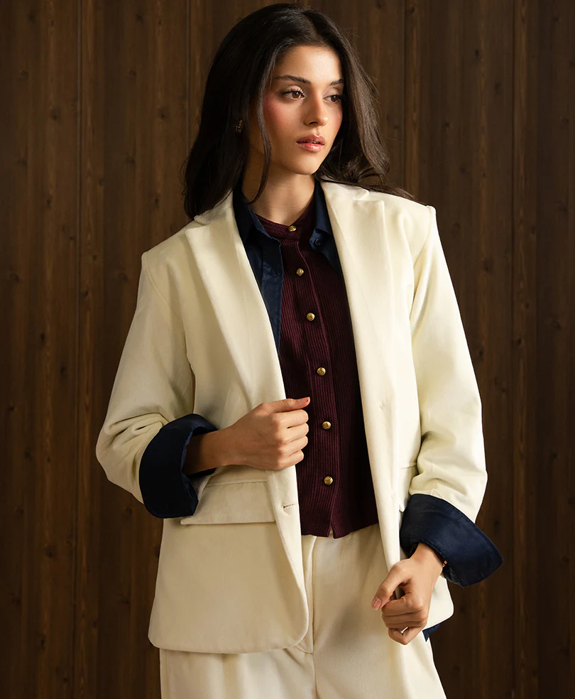 Lunar Off White Corduroy Blazer (Women) - Image 6