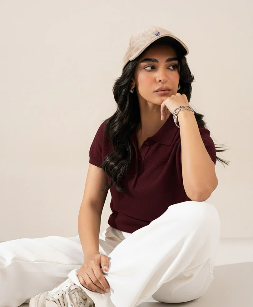 Maroon Knit POLO (Women) - Image 3