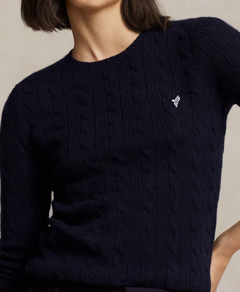 Navy Cable Knit Sweater (Women) - Image 2