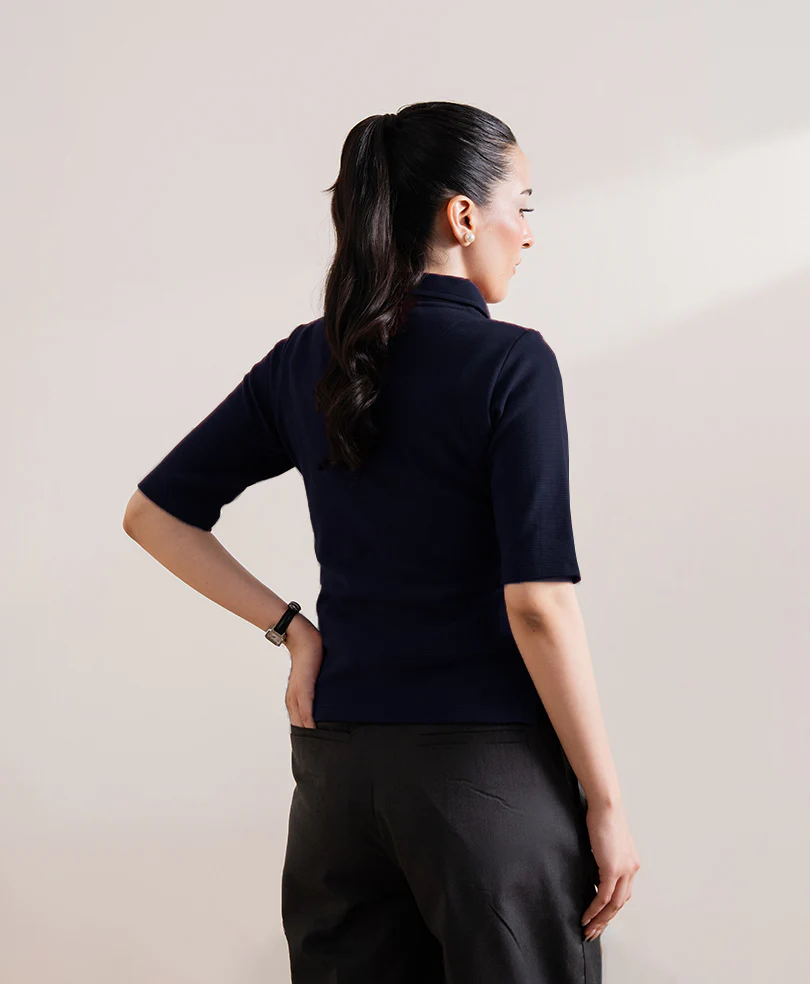 Navy Knitted Cardigan POLO (Women) - Image 3
