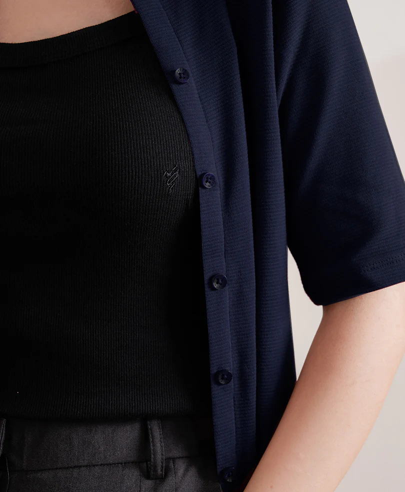 Navy Knitted Cardigan POLO (Women) - Image 4