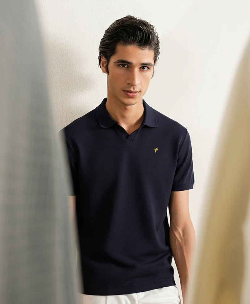 Navy Knitted POLO - Image 4