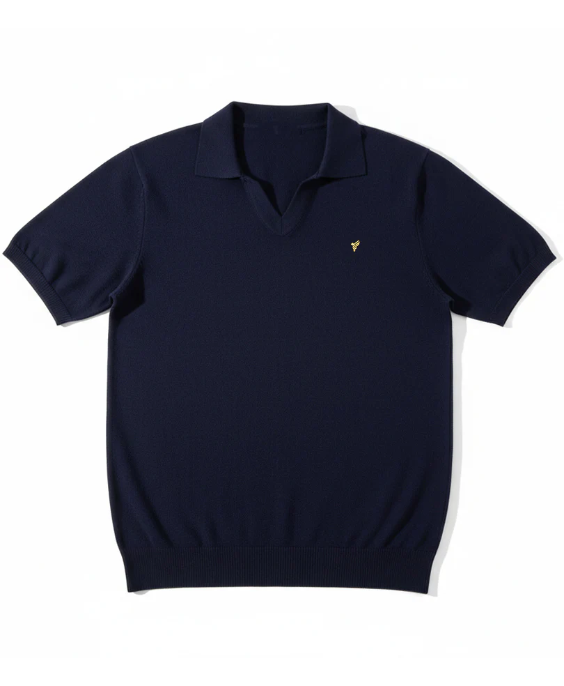 Navy Knitted POLO - Image 5