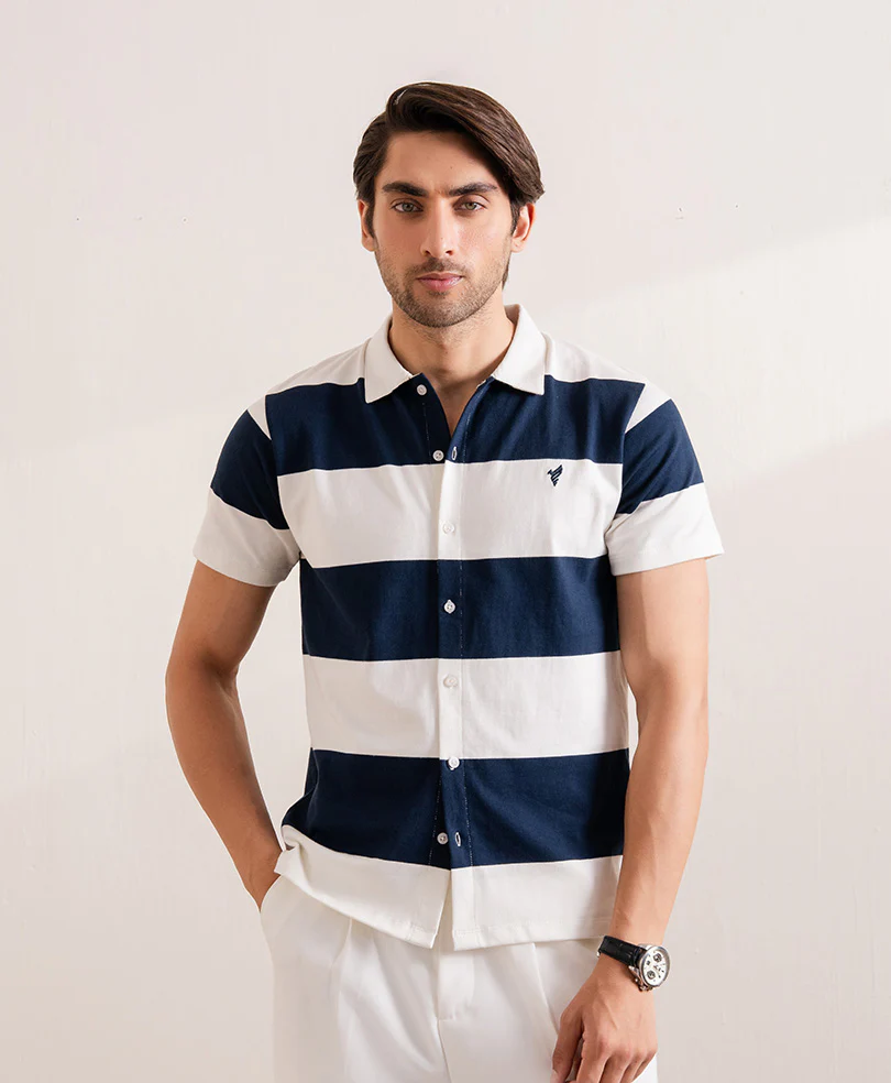 Navy Retro Striped Shirt - Image 5