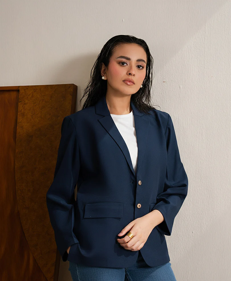 Navy Tailored Blazer (Women) - Image 8