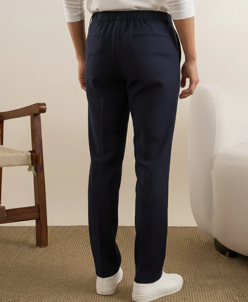 Navy Tailored Pleated Pants - Image 3