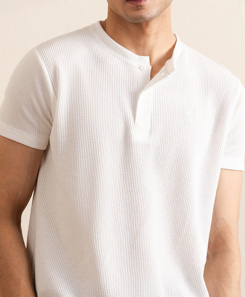 OFF White Waffle Henley - Image 4