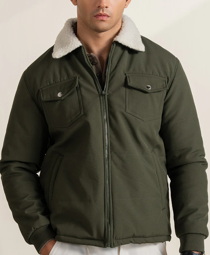 Olive Cloudline Quilted Jacket - Image 3