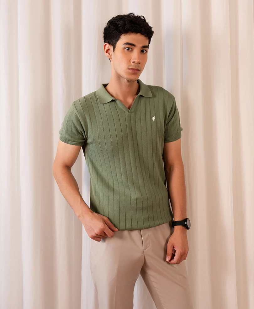 Olive Knitted POLO - Image 4