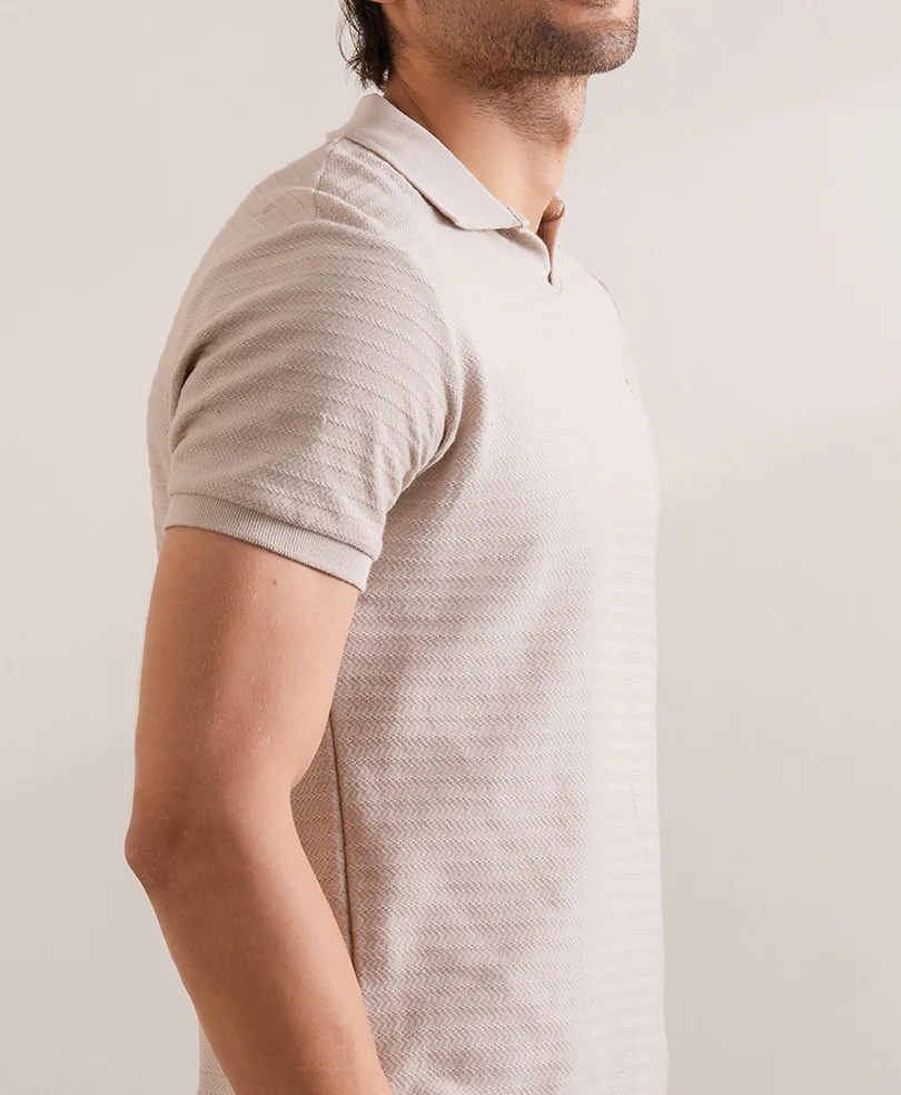 Pumica Stone V Neck Knitted POLO - Image 2