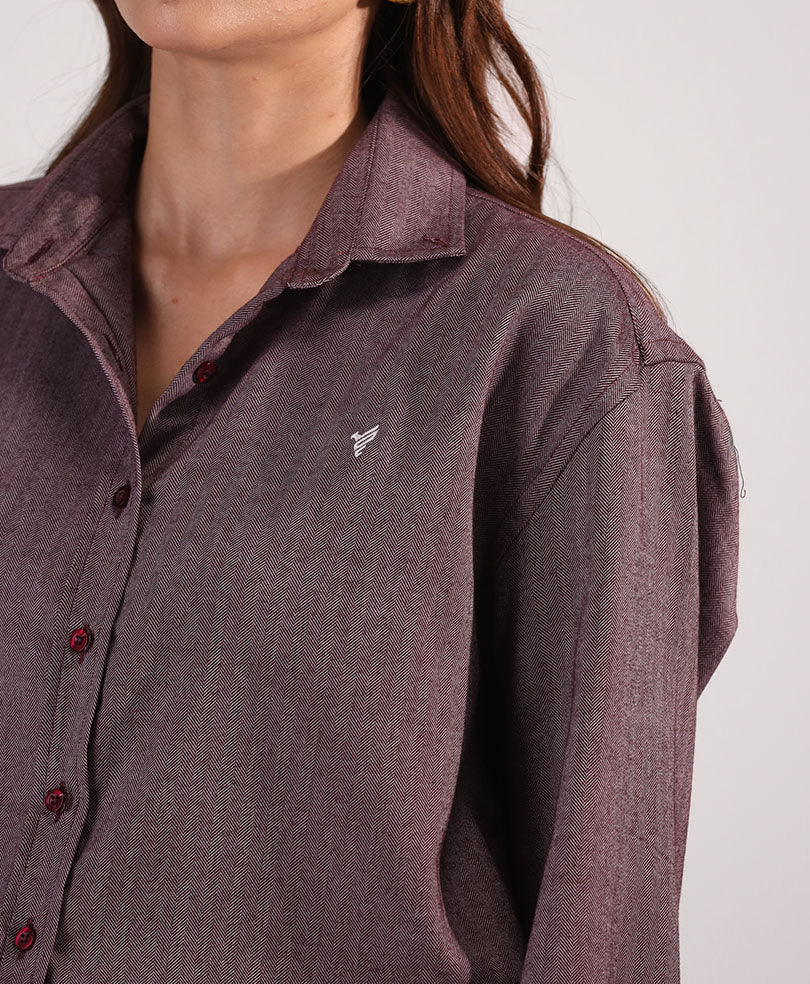 Purple Herringbone Shirt (Women) - Image 3