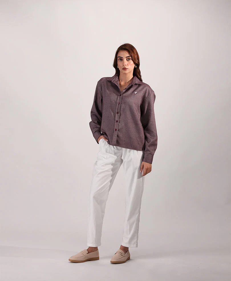 Purple Herringbone Shirt (Women) - Image 4