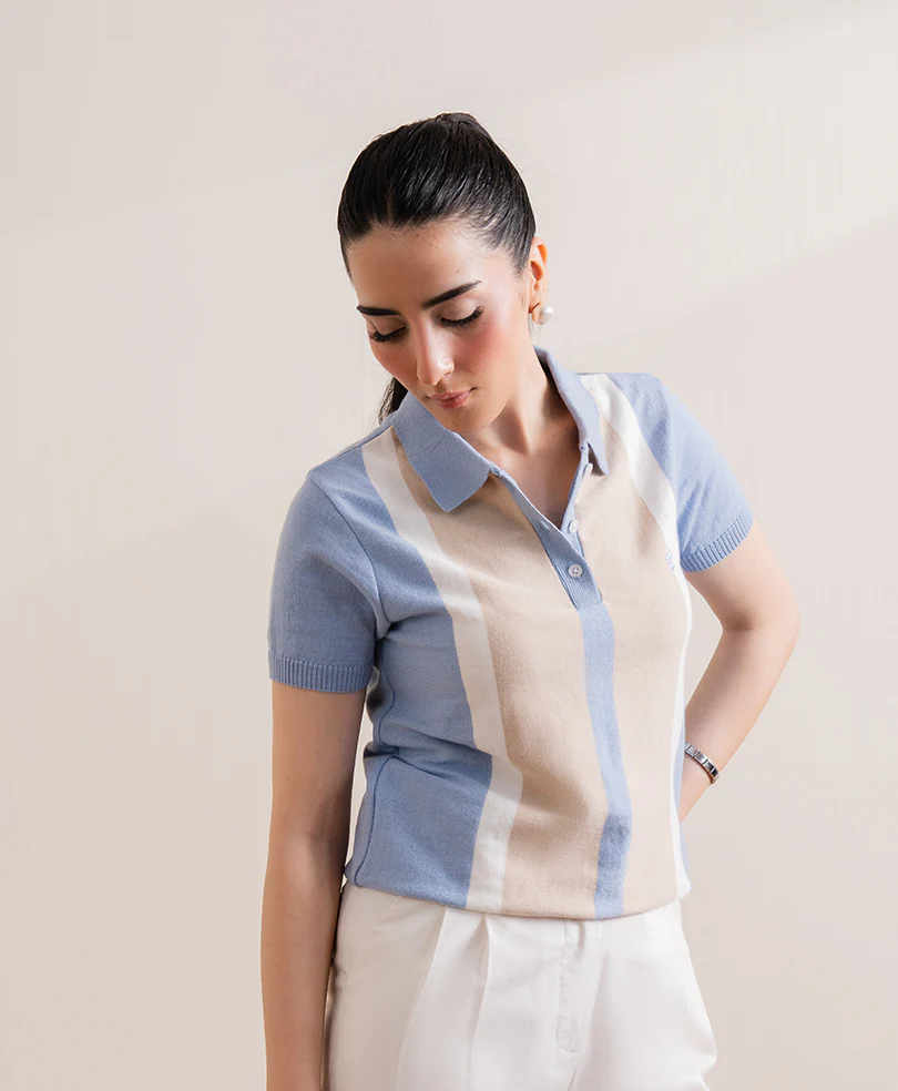 Stone & Sky Striper Knitted POLO (Women) - Image 3