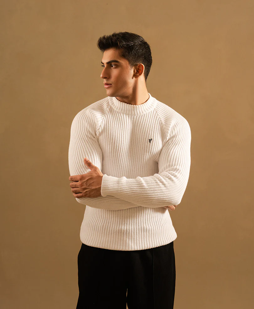 White Mock Neck Sweater - Image 5