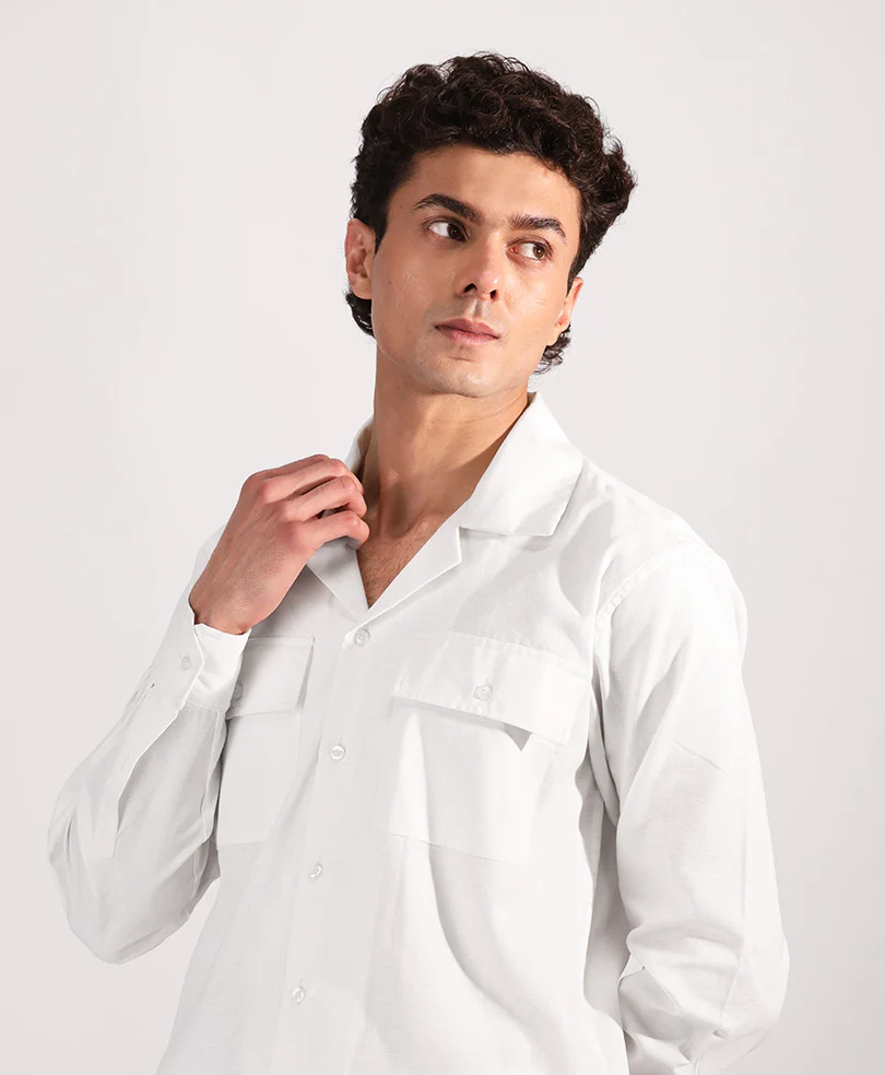 White Safari Shirt - Image 4